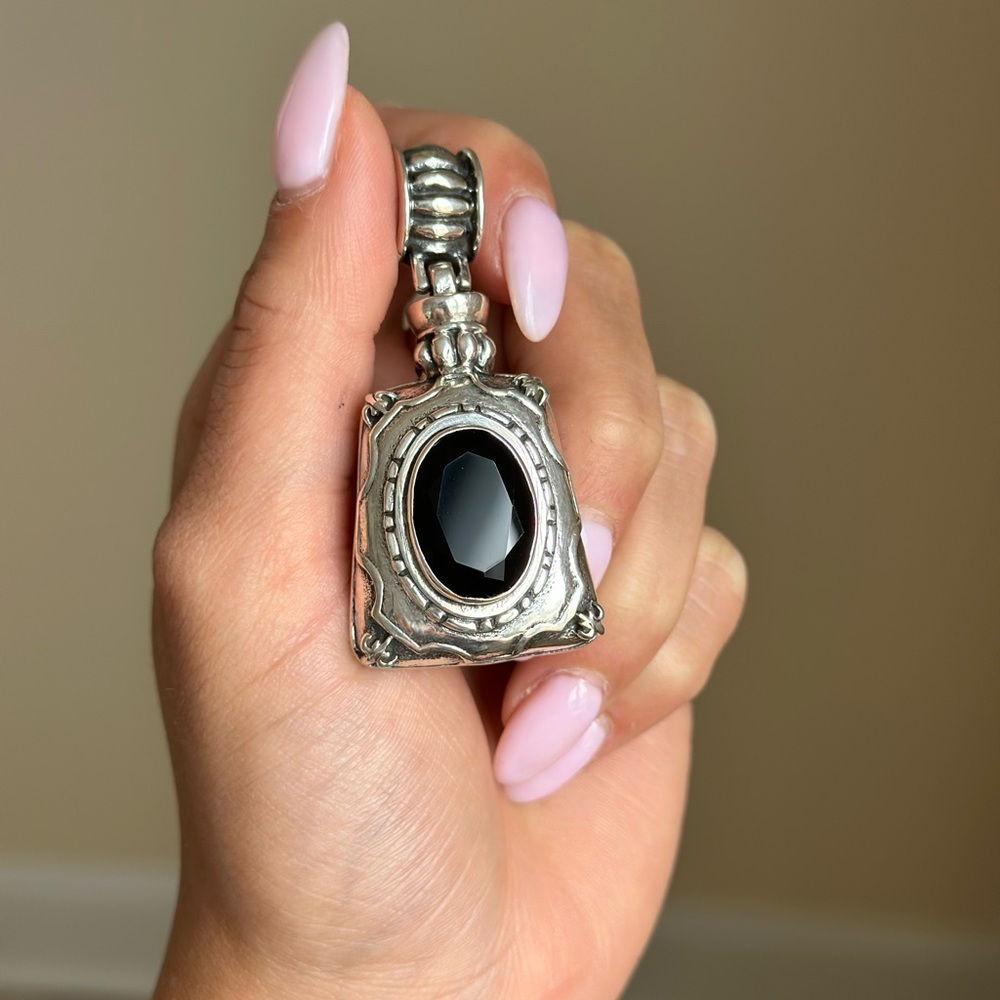Sterling silver + onyx pendant